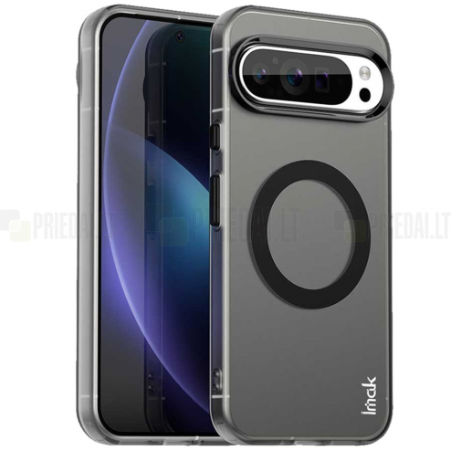 Google Pixel 9 Pro XL „IMAK“ Candy MagSafe kieto silikono TPU matinis dėklas - nugarėlė - juodas