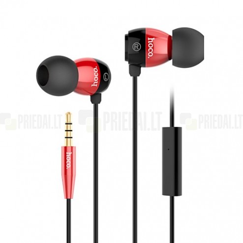 „HOCO“ EPM01 raudonos spalvos įkišamos į ausis ausinės (laisvų rankų įranga)