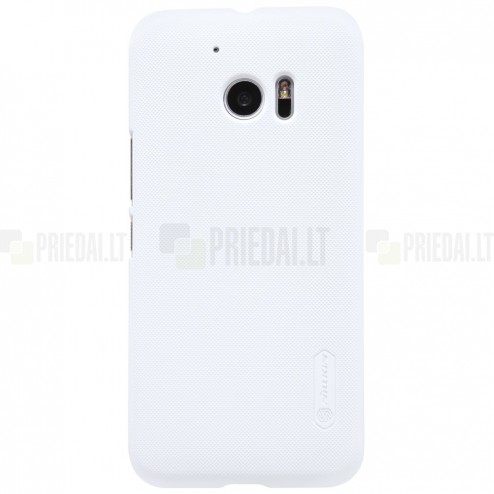 HTC 10 (Lifestyle) Nillkin Frosted Shield baltas plastikinis dėklas + apsauginė ekrano plėvelė