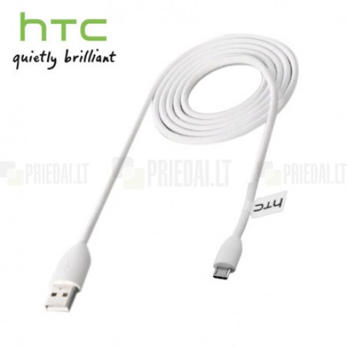 Oficialus baltas HTC micro USB laidas DC-M410