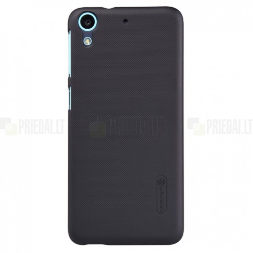 HTC Desire 626 Nillkin Frosted Shield juodas plastikinis dėklas + apsauginė ekrano plėvelė