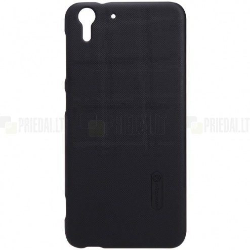 HTC Desire EYE Nillkin Frosted Shield juodas plastikinis dėklas + apsauginė ekrano plėvelė
