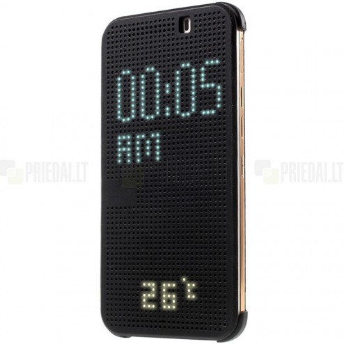 HTC One M9 Smart Dot View atverčiamas juodas dėklas - knygutė