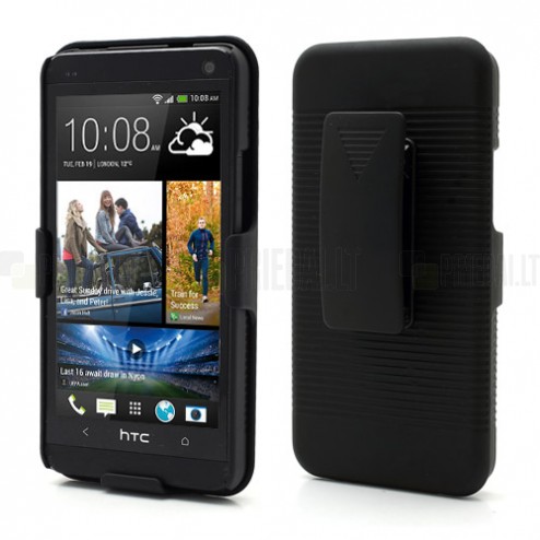„Trys viename“ HTC One M7 juodas dėklas