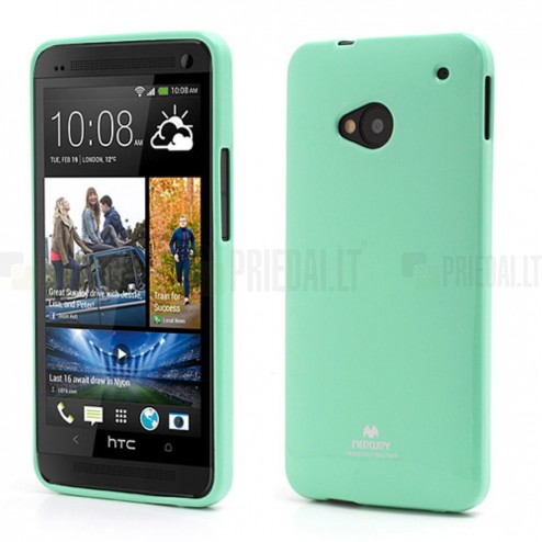 HTC One M7 mėtinis Mercury kieto silikono (TPU) dėklas