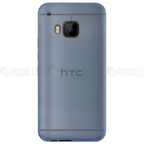 HTC One M9 skaidrus (permatomas) kieto silikono TPU ploniausias pasaulyje mėlynas dėklas