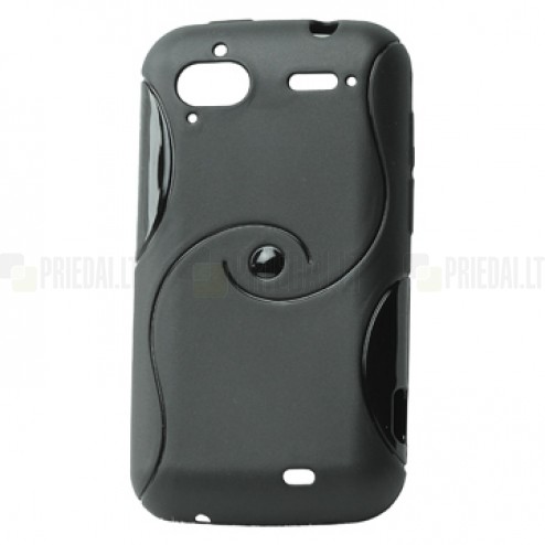 HTC Sensation juodas raštuotas dėklas