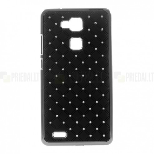 Huawei Ascend Mate 7 elegantiškas juodas dėklas su blizgučiais