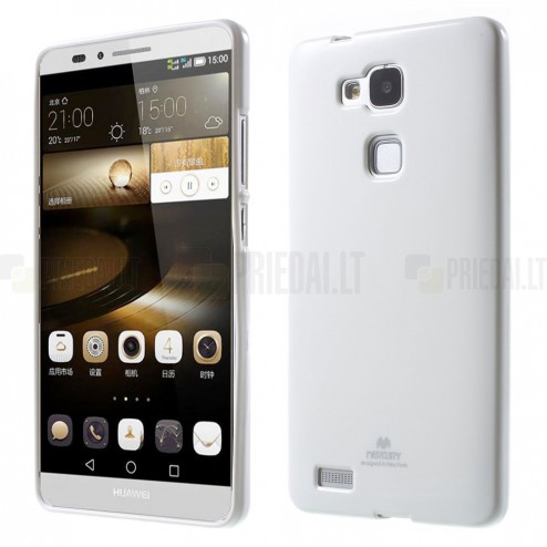 Huawei Ascend Mate 7 baltas Mercury kieto silikono (TPU) dėklas