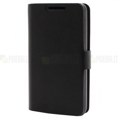 „Doormoon“ serijos Huawei Ascend Y200 juodas odinis atverčiamas dėklas