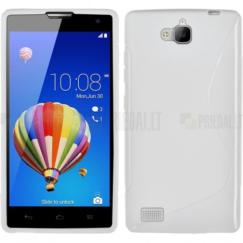 Huawei Honor 3C kieto silikono TPU baltas dėklas - nugarėlė