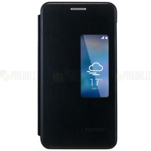 Oficialus Huawei Honor 6 Smart Flip Cover juodas atverčiamas dėklas - knygutė