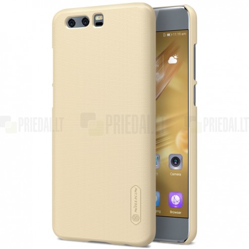 Huawei Honor 9 (Honor 9 Prmium) Nillkin Frosted Shield auksinis plastikinis dėklas + apsauginė ekrano plėvelė