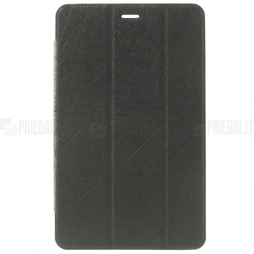 Huawei MediaPat T1 8 (Honor S8 (701W)) atverčiamas pilkas odinis dėklas - knygutė (sulankstomas)