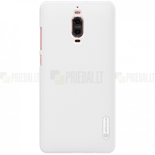 Huawei Mate 9 Pro Nillkin Frosted Shield baltas plastikinis dėklas + apsauginė ekrano plėvelė