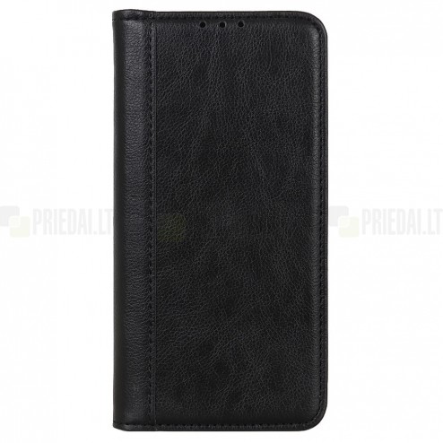 Huawei Nova Y70 juodas odinis atverčiamas dėklas - knygutė su magnetu