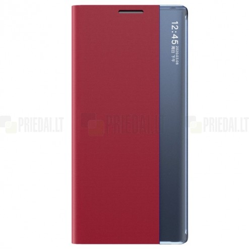 Huawei P smart 2021 View Line raudonas atverčiamas dėklas - knygutė