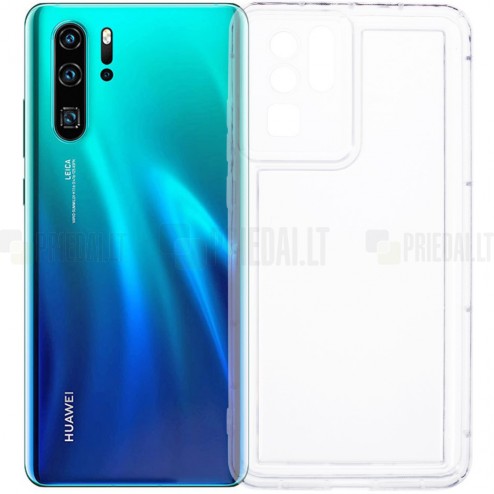 Huawei P30 Pro sustiprintos apsaugos kieto silikono TPU skaidrus dėklas - nugarėlė