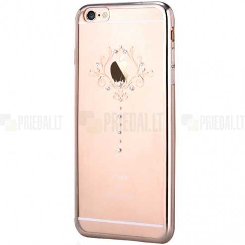 Apple iPhone 6s Devia Iris Diamond silikoninis skaidrus permatomas auksinis dėklas su kristalais