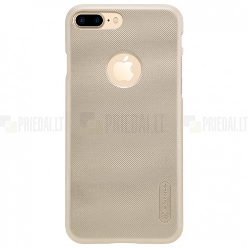Nillkin Frosted Shield Apple iPhone 7 Plus (iPhone 8 Plus) auksinis plastikinis dėklas + apsauginė ekrano plėvelė