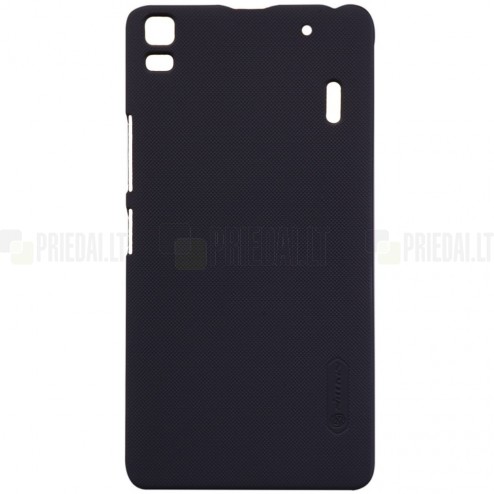 Lenovo K3 Note (A7000) Nillkin Frosted Shield juodas plastikinis dėklas + apsauginė ekrano plėvelė