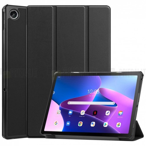 Lenovo Tab M10 Plus 10.6" Gen 3 atverčiamas juodas odinis dėklas (sulankstomas)