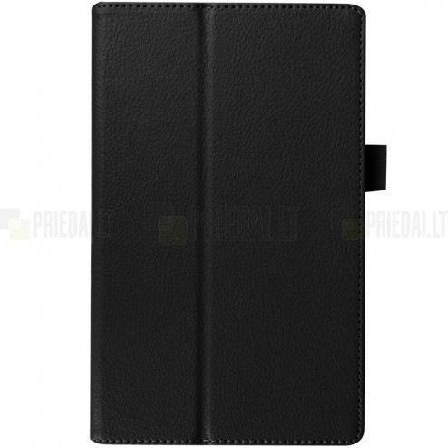 Lenovo Tab2 A8-50 (Tab3 8.0) atverčiamas Litchi juodas odinis dėklas - knyguė