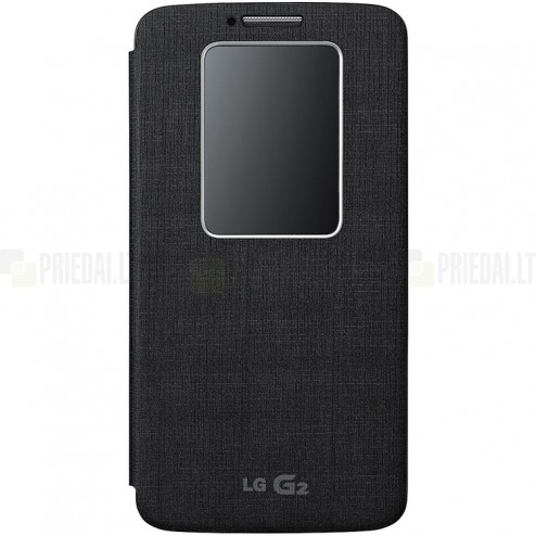 Oficialius LG G2 QuickWindow juodas atverčiamas dėklas CCF-240