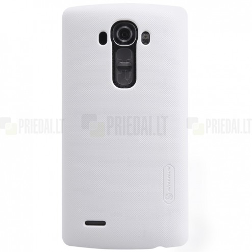 LG G4 (H815) Nillkin Frosted Shield baltas plastikinis dėklas + apsauginė ekrano plėvelė
