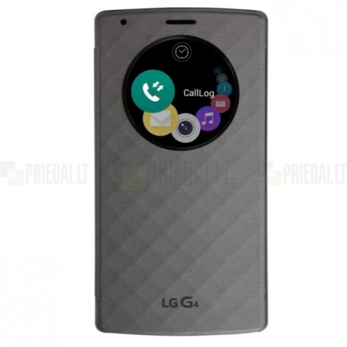 Oficialius LG G4 H815 Quick Circle Snap-On juodas atverčiamas dėklas