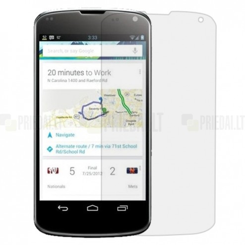 LG Google Nexus 4 E960 apsauginė skaidri ekrano plėvelė