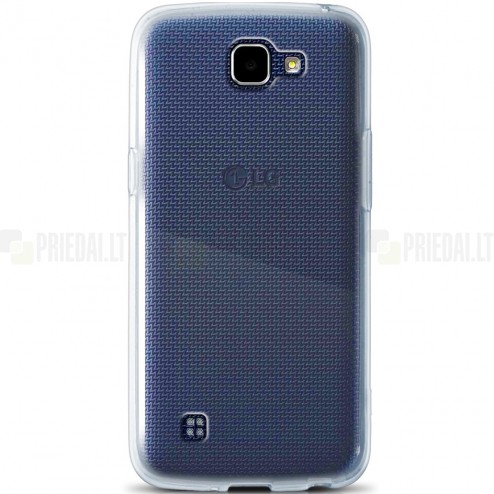 LG K4 (K120E) skaidrus (permatomas) kieto silikono TPU ploniausias pasaulyje bespalvis dėklas