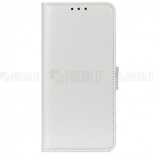 LG K42 baltas odinis atverčiamas dėklas - knygutė