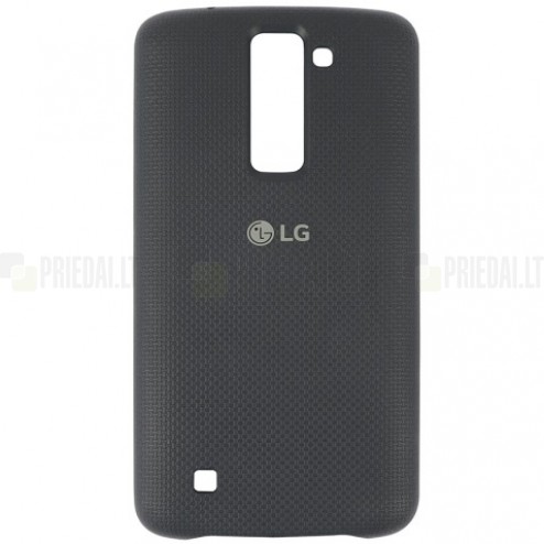 LG Slim Guard K8 juodas kieto silikono (TPU) dėklas - nugarėlė