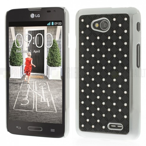 LG L70 D320 elegantiškas juodas dėklas su blizgučiais