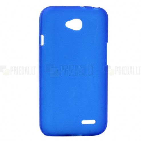 LG L90 D405 dėklas (kieto silikono - TPU, matinis, mėlynas)