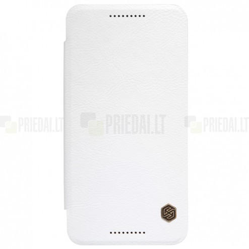 Prabangus „Nillkin“ Qin serijos baltas odinis atverčiamas LG Nexus 5X dėklas