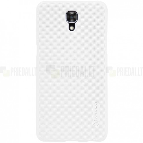 LG X-Screen (K500N) Nillkin Frosted Shield baltas plastikinis dėklas + apsauginė ekrano plėvelė