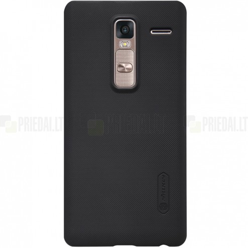 LG Zero (H650E) Nillkin Frosted Shield juodas plastikinis dėklas + apsauginė ekrano plėvelė