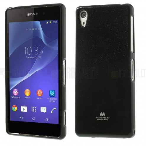 Mercury TPU kieto silikono juodas Sony Xperia Z2 dėklas - nugarėlė