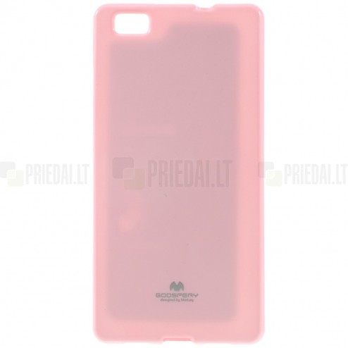 Huawei P8 Lite Mercury šviesiai rožinis kieto silikono TPU dėklas - nugarėlė