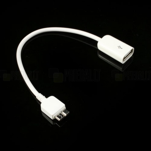 Micro USB 3.0 OTG baltas
