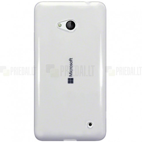 Microsoft Lumia 640 skaidrus (permatomas) kieto silikono TPU ploniausias pasaulyje bespalvis dėklas