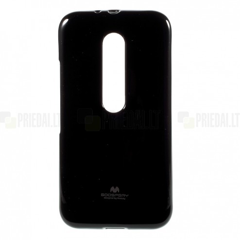 Motorola Moto G 3 kartos (Gen 3) juodas Mercury kieto silikono (TPU) dėklas