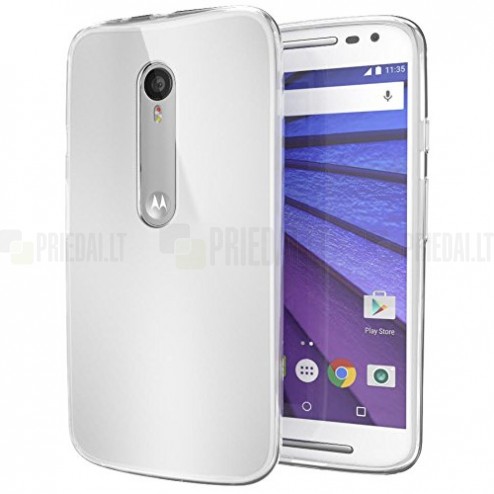 Motorola Moto X Style kieto silikono TPU skaidrus dėklas - nugarėlė