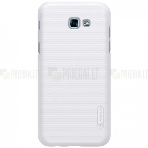 Samsung Galaxy A3 2017 (A320) Nillkin Frosted Shield baltas plastikinis dėklas + apsauginė ekrano plėvelė