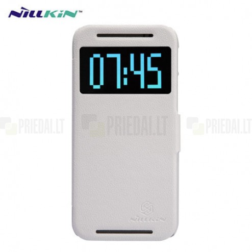 Nillkin Fresh HTC One M8 baltas odinis atverčiamas dėklas