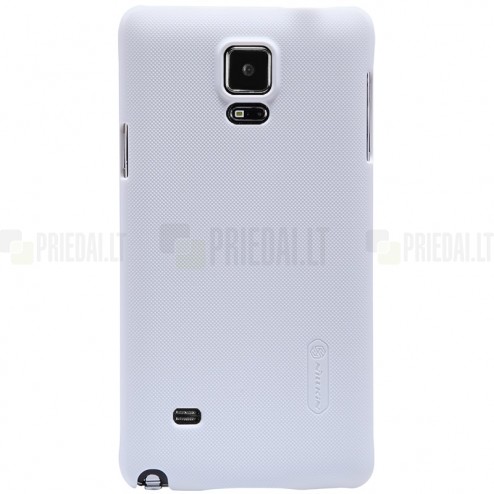 Nillkin Frosted Shield Samsung Galaxy Note 4 (N910) baltas plastikinis dėklas + apsauginė ekrano plėvelė