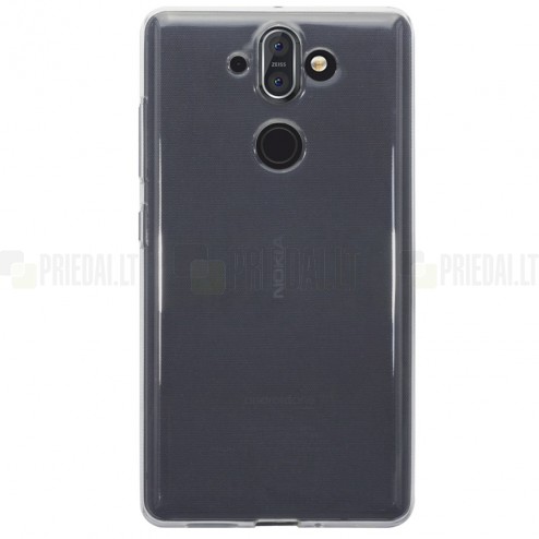 Nokia 8 Sirocco (Nokia 9) kieto silikono skaidrus TPU dėklas - nugarėlė