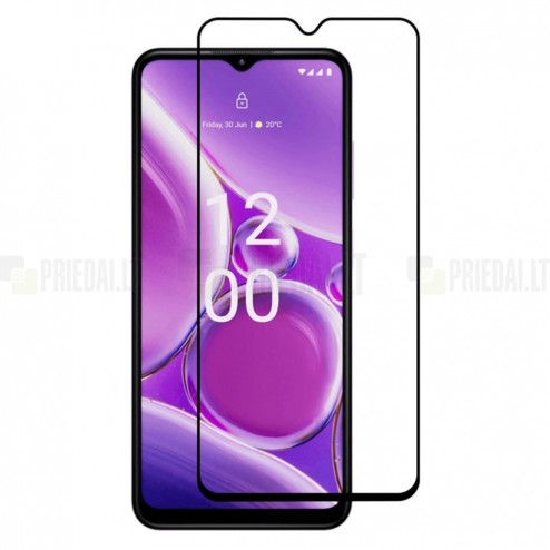 Nokia G42 „Rurihai“ 9H Tempered Glass sustiprintos apsaugos juodas pilnai dengiantis apsauginis ekrano stiklas 2.5D